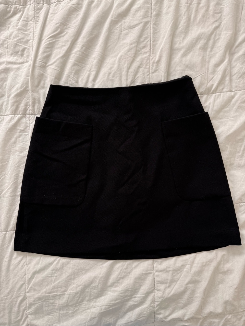 Express Black Mini Skirt with Front Patch Pockets